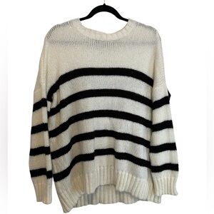 Wooden Ships Women’s S/M Black and White Striped Wool Mohair Blend Sweater
